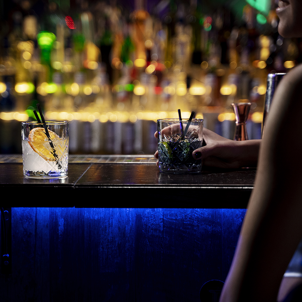 close-up-people-with-drinks-bar Sams of Gedney Way Semi Private Loft Area Private Events White Plains NY